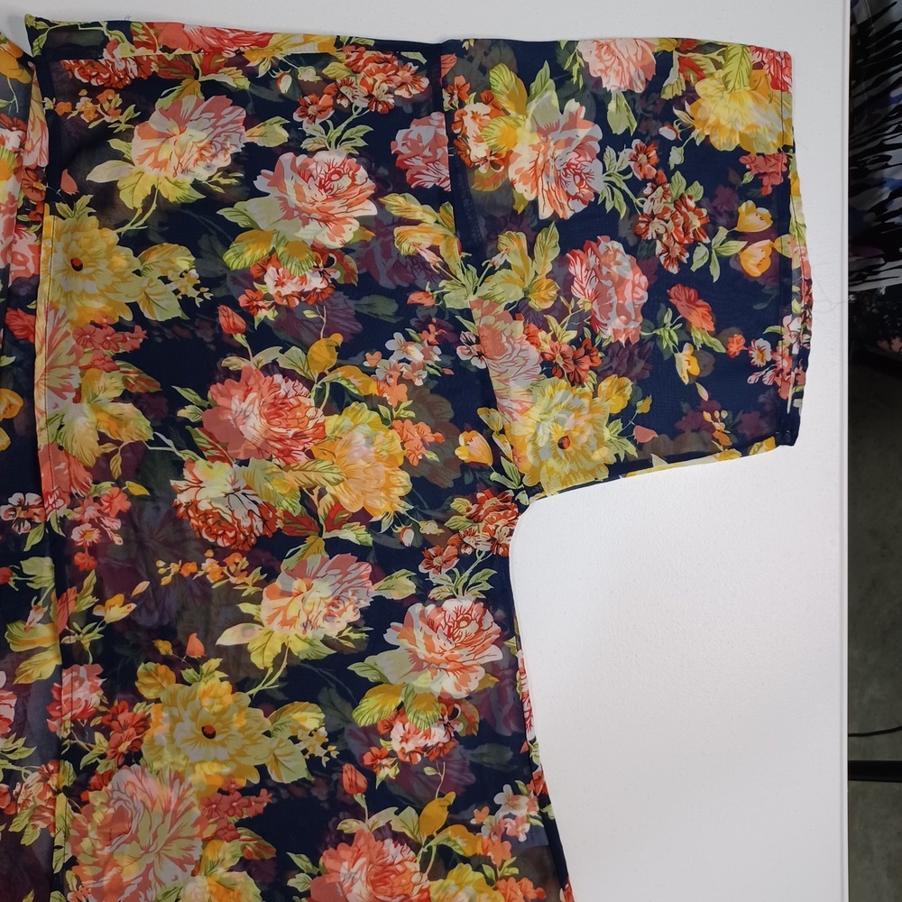 Women's S & S Clothing Floral Sheer Tropical Beach Swimsuit Coverup Size Large - Picture 6 of 10